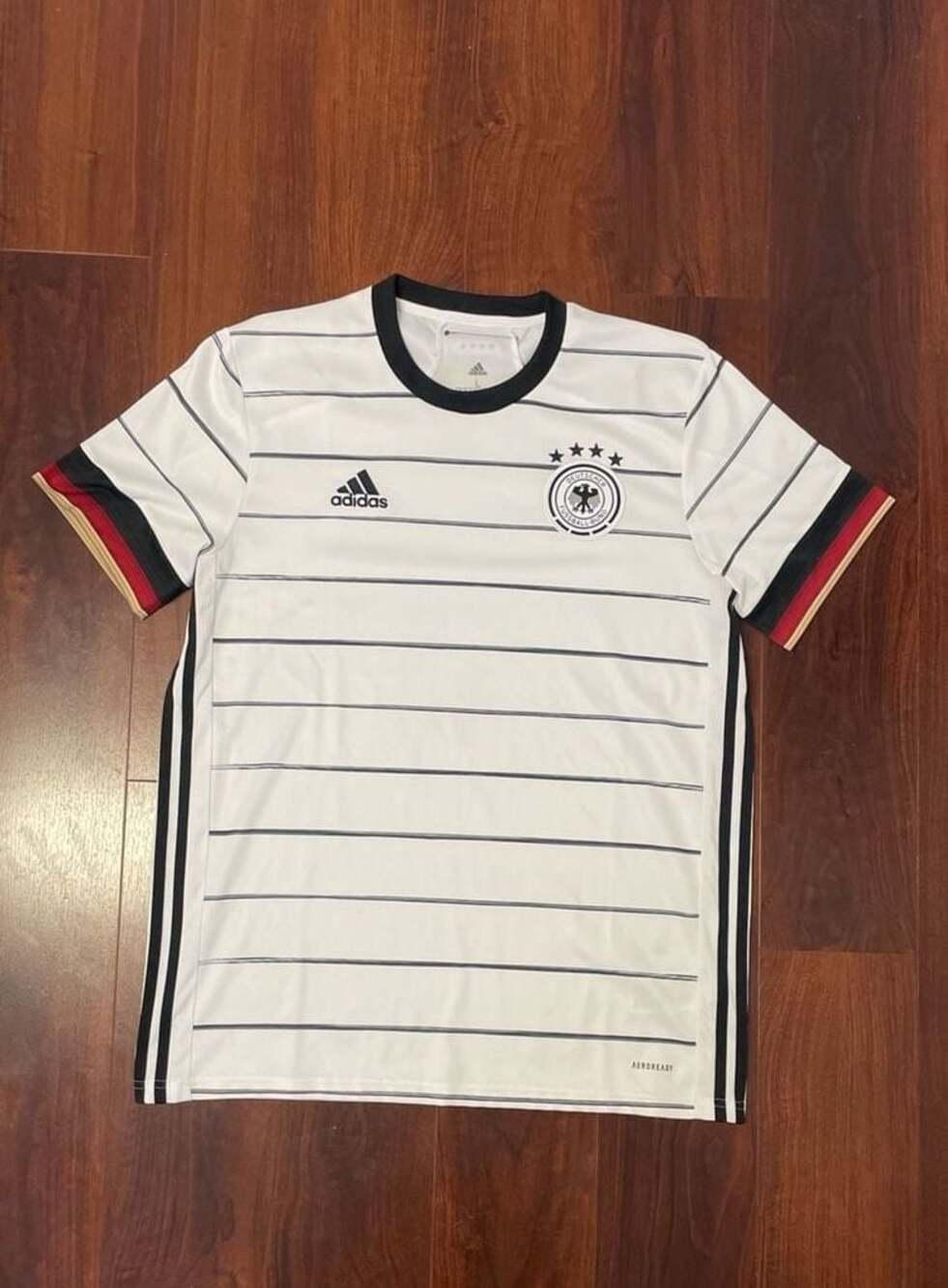 adidas Germany 2020-21 Home Soccer Jersey Men's Size L Aeroready White